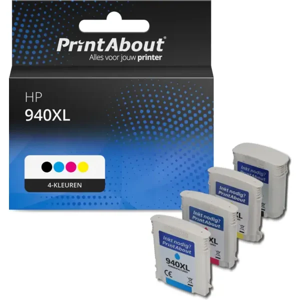 Huismerk HP 940XL (C4906AE) Inktcartridge 4-kleuren Multipack Hoge capaciteit