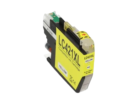 Huismerk Brother LC-421XLY Inktcartridge Geel Hoge capaciteit