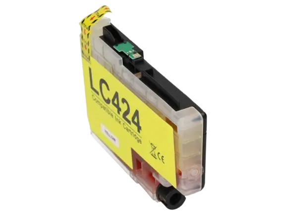 Huismerk Brother LC-424Y Inktcartridge Geel