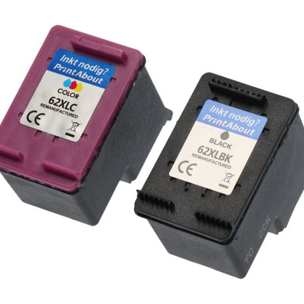 Huismerk HP 62XL (N9J71AE) Inktcartridge Zwart + 3 kleuren Multipack
