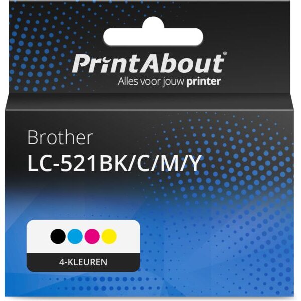 Huismerk Brother LC-521BK/C/M/Y Inktcartridge 4-kleuren Multipack