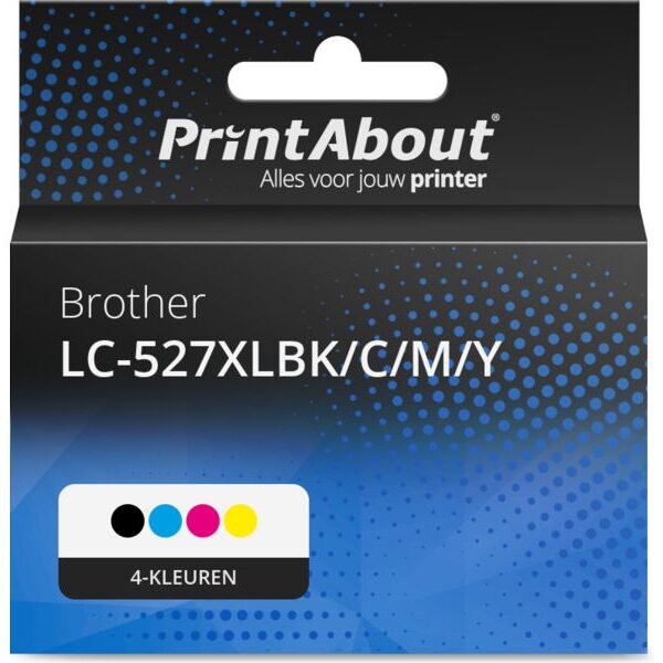 Huismerk Brother LC-527XLBK/C/M/Y Inktcartridge 4-kleuren Multipack Hoge capaciteit