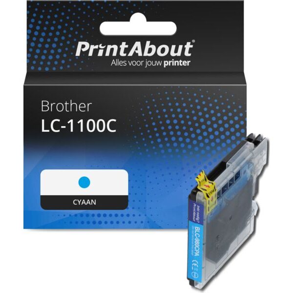 Huismerk Brother LC-1100C Inktcartridge Cyaan
