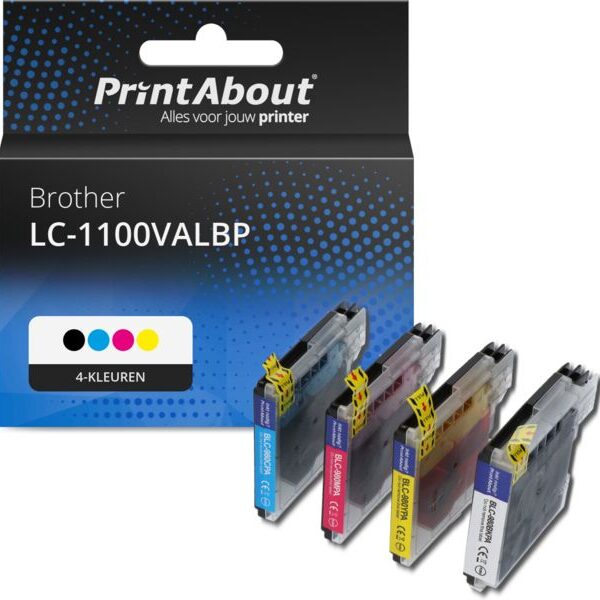Huismerk Brother LC-1100VALBP Inktcartridge 4-kleuren Multipack