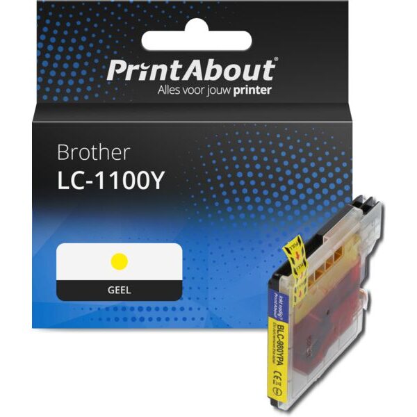 Huismerk Brother LC-1100Y Inktcartridge Geel