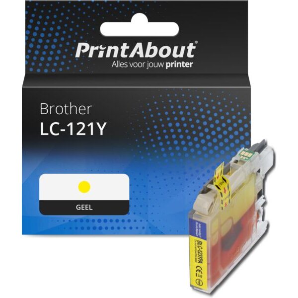 Huismerk Brother LC-121Y Inktcartridge Geel