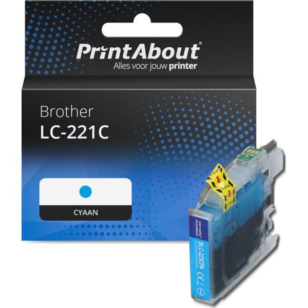 Huismerk Brother LC-221C Inktcartridge Cyaan