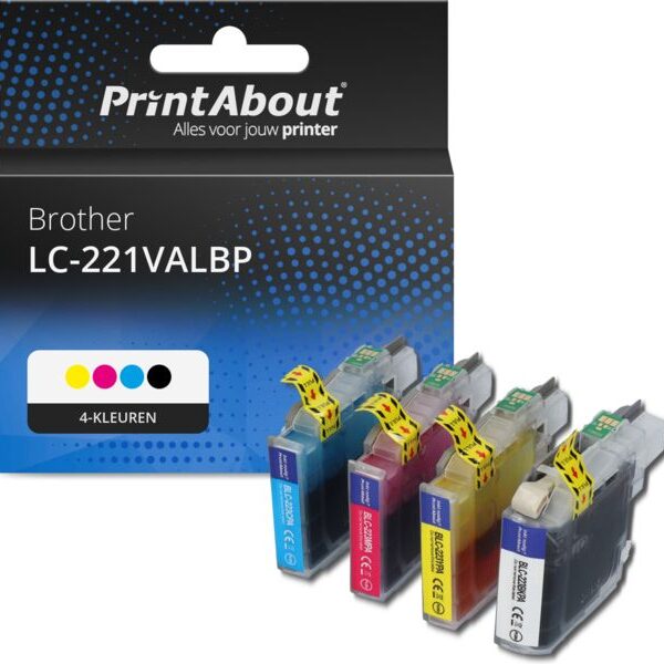Huismerk Brother LC-221VALBP Inktcartridge 4-kleuren Multipack
