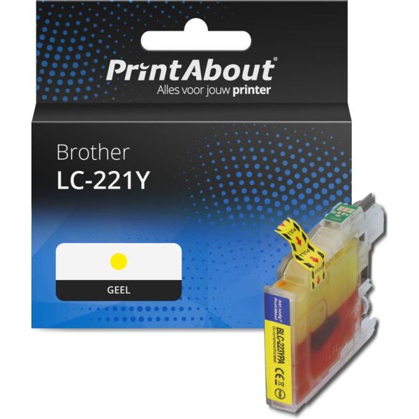 Huismerk Brother LC-221Y Inktcartridge Geel