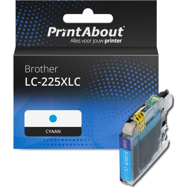 Huismerk Brother LC-225XLC Inktcartridge Cyaan Hoge capaciteit