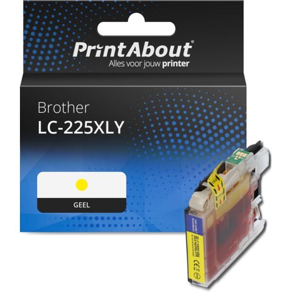 Huismerk Brother LC-225XLY Inktcartridge Geel Hoge capaciteit