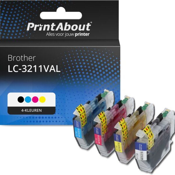 Huismerk Brother LC-3211VAL Inktcartridge 4-kleuren Multipack Hoge capaciteit
