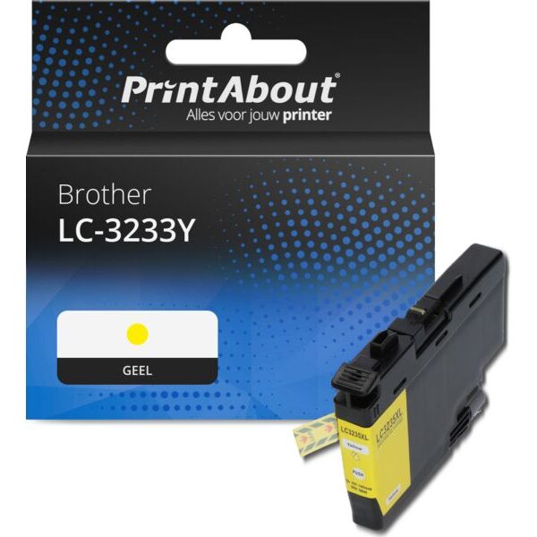 Huismerk Brother LC-3233Y Inktcartridge Geel