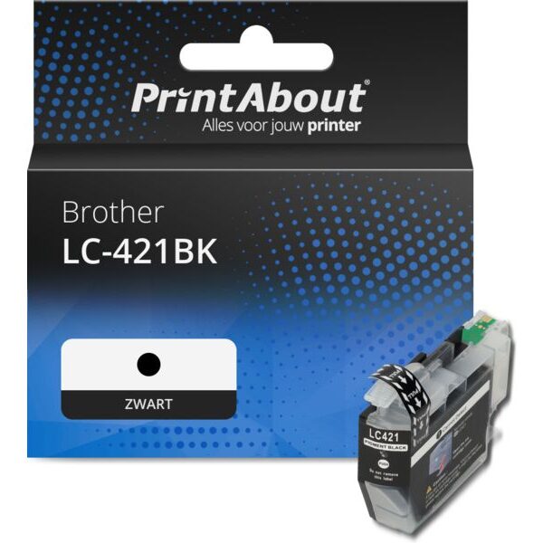 Huismerk Brother LC-421BK Inktcartridge Zwart