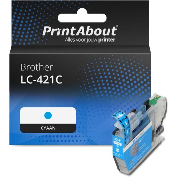 Huismerk Brother LC-421C Inktcartridge Cyaan
