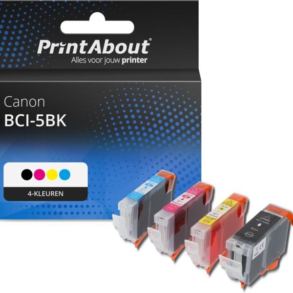 Huismerk Canon BCI-5BK Inktcartridge 4-kleuren Multipack