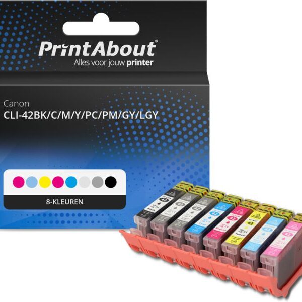 Huismerk Canon CLI-42BK/C/M/Y/PC/PM/GY/LGY Inktcartridge 8-kleuren Multipack