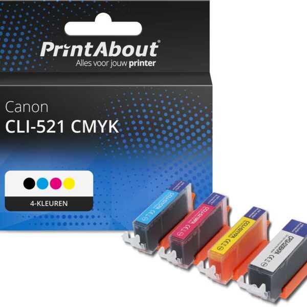 Huismerk Canon CLI-521 CMYK Inktcartridge 4-kleuren Multipack