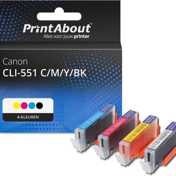 Huismerk Canon CLI-551 C/M/Y/BK Inktcartridge 4-kleuren Multipack