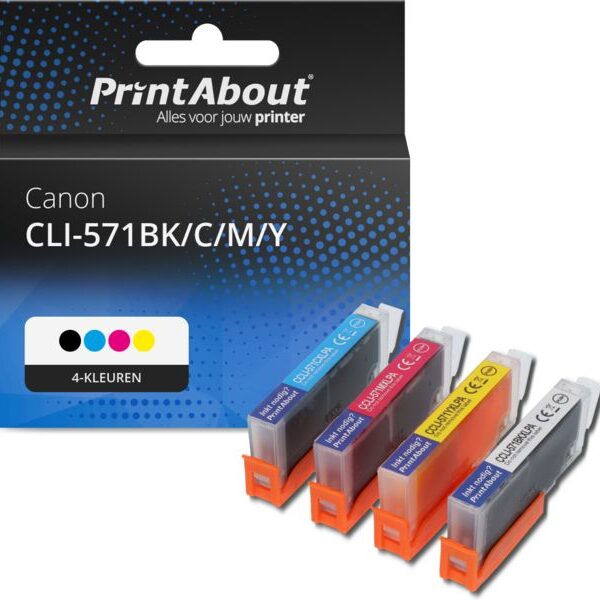 Huismerk Canon CLI-571BK/C/M/Y Inktcartridge 4-kleuren Multipack