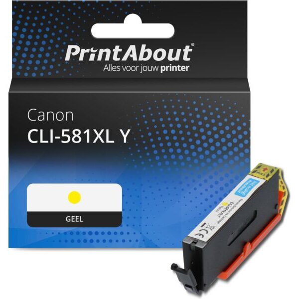 Huismerk Canon CLI-581XL Y Inktcartridge Geel Hoge capaciteit
