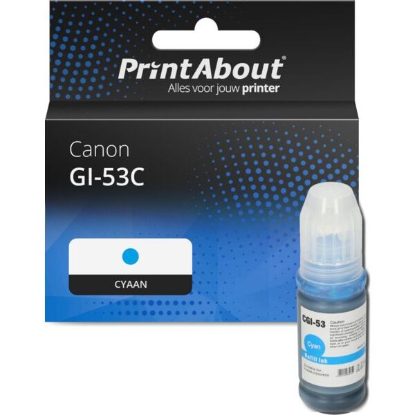 Huismerk Canon GI-53C Inktcartridge Cyaan