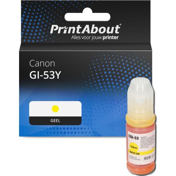 Huismerk Canon GI-53Y Inktcartridge Geel