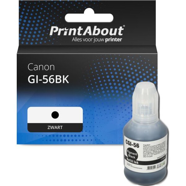 Huismerk Canon GI-56BK Inktcartridge Zwart