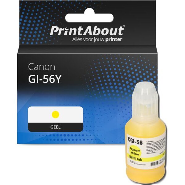 Huismerk Canon GI-56Y Inktcartridge Geel
