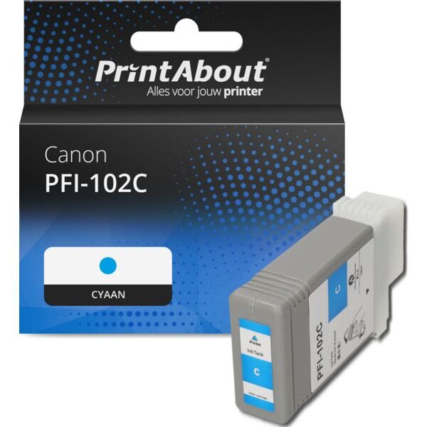 Huismerk Canon PFI-102C Inktcartridge Cyaan