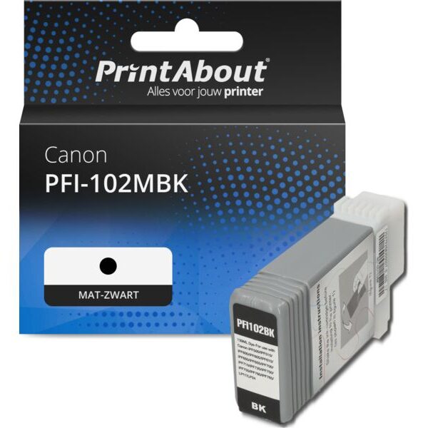 Huismerk Canon PFI-102MBK Inktcartridge Mat-zwart
