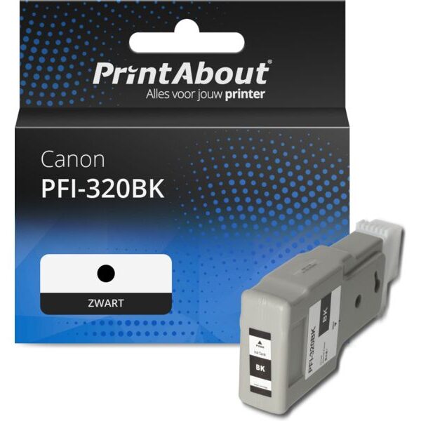 Huismerk Canon PFI-320BK Inktcartridge Zwart Hoge capaciteit