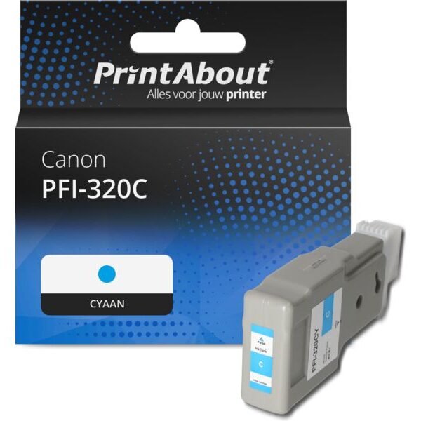 Huismerk Canon PFI-320C Inktcartridge Cyaan Hoge capaciteit