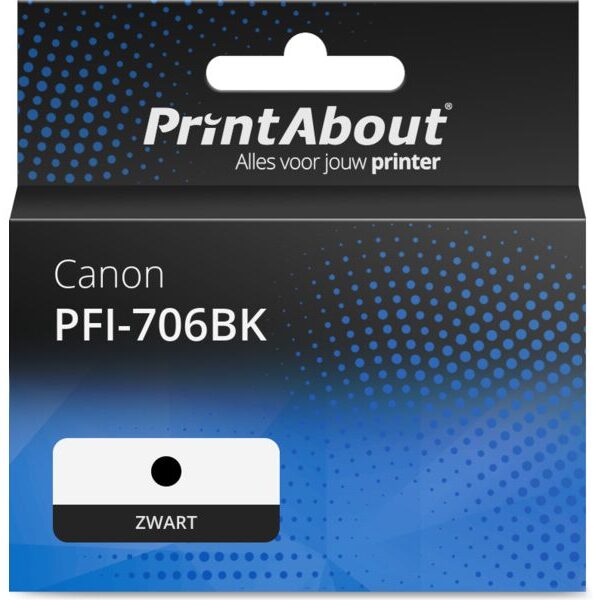 Huismerk Canon PFI-706BK Inktcartridge Zwart Hoge capaciteit