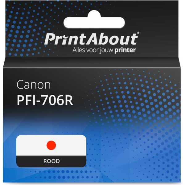 Huismerk Canon PFI-706R Inktcartridge Rood Hoge capaciteit