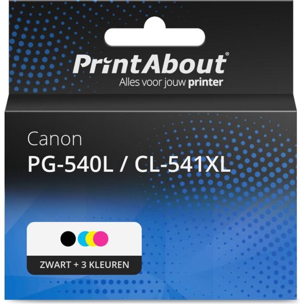 Huismerk Canon PG-540L / CL-541XL Inktcartridge Zwart + 3 kleuren Multipack Hoge capaciteit