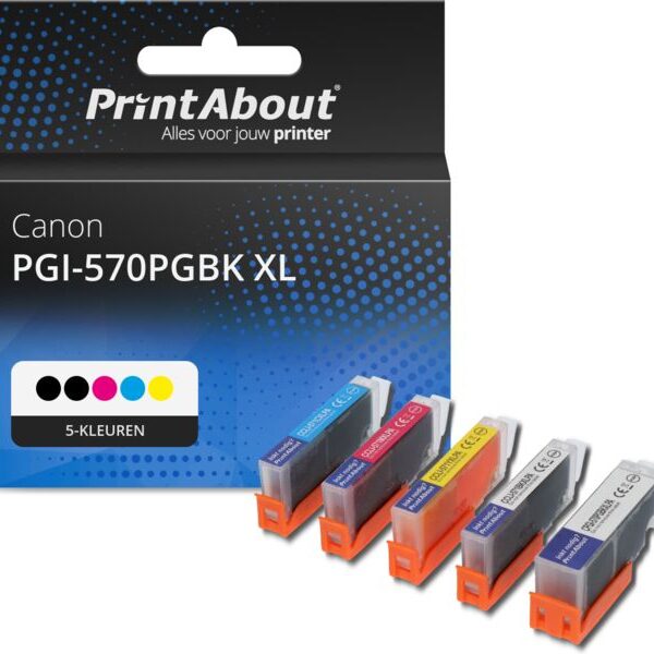 Huismerk Canon PGI-570 XL / CLI-571 XL PGBK/C/M/Y/BK Inktcartridge 5-kleuren Multipack Hoge capaciteit