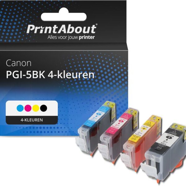 Huismerk Canon PGI-5BK 4-kleuren Inktcartridge 4-kleuren Multipack