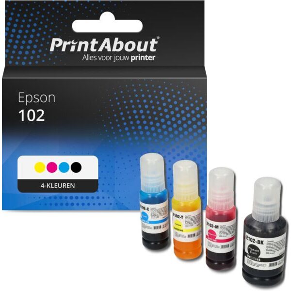 Huismerk Epson 102 (T03R14/24/34/440) Inktcartridge 4-kleuren Multipack