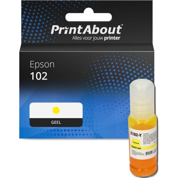 Huismerk Epson 102 (T03R440) Inktcartridge Geel