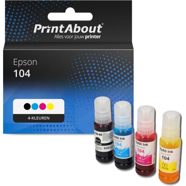 Huismerk Epson 104 (C13T00P14/24/34/440) Inktcartridge 4-kleuren Multipack