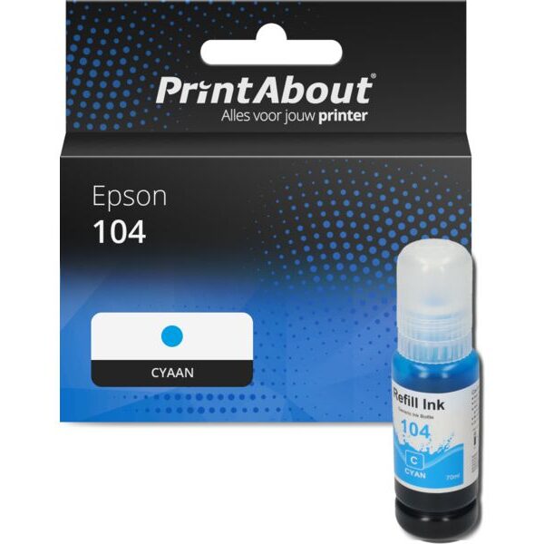 Huismerk Epson 104 (C13T00P240) Inktcartridge Cyaan