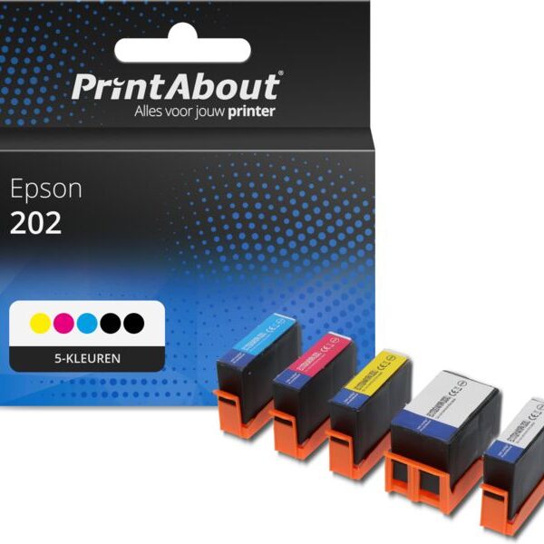Huismerk Epson 202 (C13T02E74010) Inktcartridge 5-kleuren Multipack