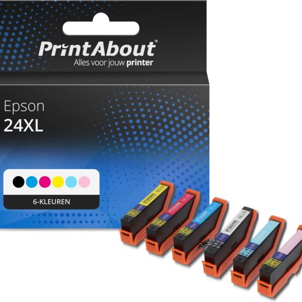 Huismerk Epson 24XL (T2438) Inktcartridge 6-kleuren Multipack Hoge capaciteit