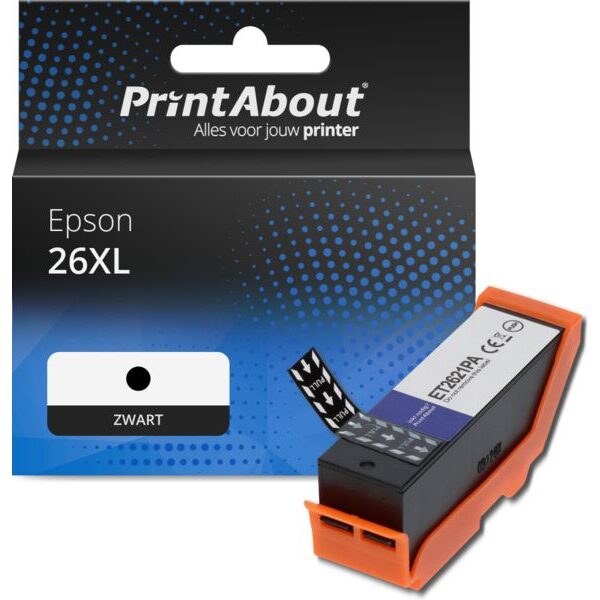 Huismerk Epson 26XL (C13T26214012) Inktcartridge Zwart Hoge capaciteit