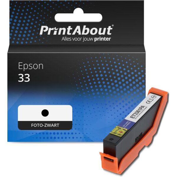 Huismerk Epson 33 (C13T33414012) Inktcartridge Foto-zwart