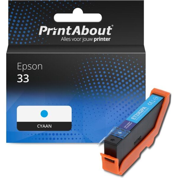 Huismerk Epson 33 (C13T33424012) Inktcartridge Cyaan