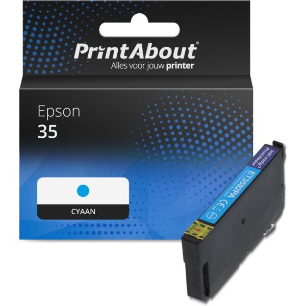 Huismerk Epson 35 (C13T35824010) Inktcartridge Cyaan