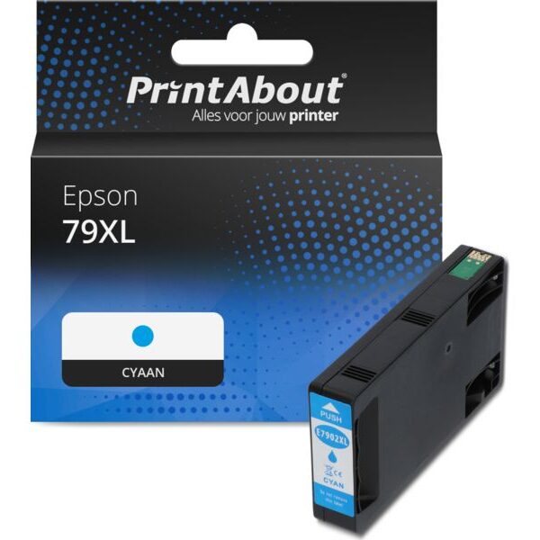 Huismerk Epson 79XL (T79024010) Inktcartridge Cyaan Hoge capaciteit