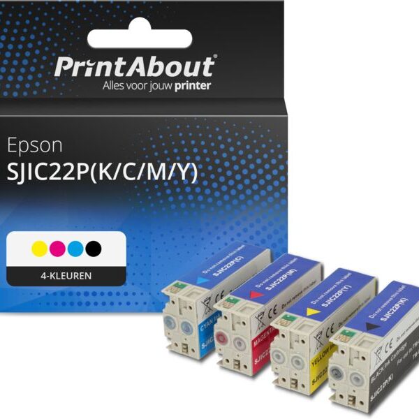 Huismerk Epson SJIC22P(K/C/M/Y) Inktcartridge 4-kleuren Multipack